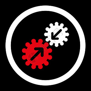 集成平整红和白颜色四舍五入 glyph 图标应用程序合作软件工具解决方案机器维修引擎车轮圆形图片