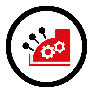 收银机扁平密集的红色和黑色圆形字形图标店铺平衡计算机数数齿轮柜台命令机器购物贸易图片
