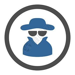 Spy 平板钴和灰色检查员帽子保镖勘探秘密服务犯罪私人男人外套图片