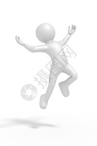 跳跃男子空气插图快乐成就互联网人士喜悦商务阴影白色图片