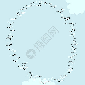 鸟类形成于O圆圈天空编队字母飞行环形插图蝙蝠动物图片