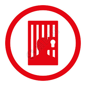 监狱平板红红色整形图形图标警察惩罚犯罪锁孔相机逮捕房间法官框架法律图片