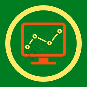 监测图标视频黄色数据圆形评价信号统计屏幕光栅绿色图片