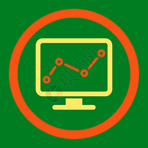 运势图监测图标绿色生长信号图表评价屏幕桌面金融报告市场背景