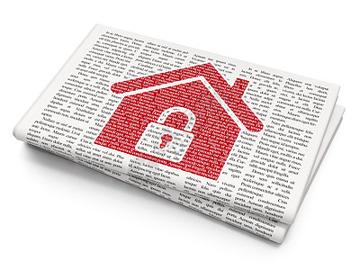 商业概念 报纸背景的家刊安全房子项目团队文章战略软垫伙伴保卫阅读图片