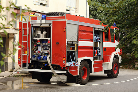 消防车安全引擎危险烧伤救援情况帮助红色部门灾难图片
