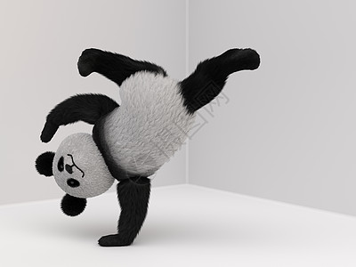 3d哺乳动物熊猫力量插图动物园黑色玩具男性毛皮文化图片