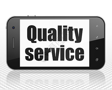 业务概念 显示质量服务智能电话和优质服务图片