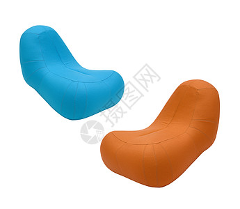 大型舒适椅客厅沙发闲暇椅子长椅家具蓝色枕头软垫皮革图片