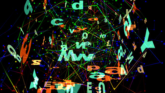 字母和数字的数字插图阅读闪光宽幅车削活力立方体动画片错误运动粒子图片