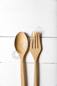 木制勺和叉木头食物桌子刀具生活乡村烹饪厨房用具勺子图片