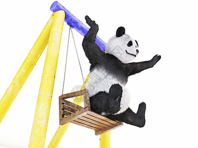 中国人快乐的性格熊猫毛茸茸的动物自由假期幸福操场童年活动行动热带木马运动图片