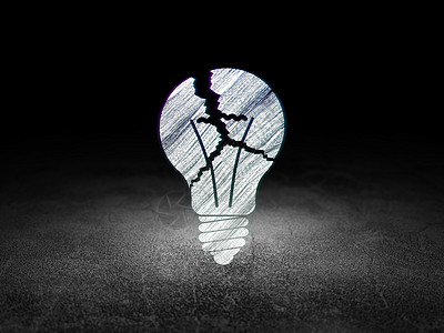 商业概念灯泡在 grunge 黑暗 roo管子头脑营销项目公司孵化房间领导辉光投资图片