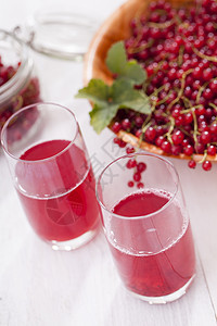 健康红发 在碗里加额外的食物团体水果桌子营养果汁玻璃叶子收成醋栗图片