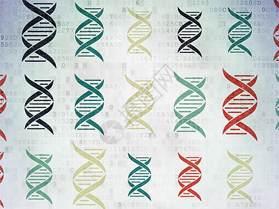 数字纸背景上的科学概念 Dna 图标生物学康复创新制药学校化学实验室生物绘画教育图片