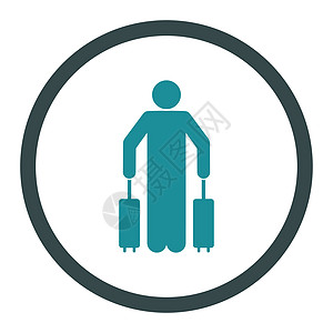 客座行李图标航班运输客户男人乘客男性字形旅游航程过境图片