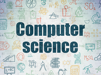 科学概念 数字纸背景的计算机科学 以数字纸为根据技术数据教育创新程序学习蓝色灰色知识学校图片
