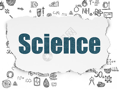 撕纸背景上的科学概念科学化学技术方案箭头报纸实验创新流程图物理教育图片
