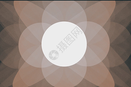 分形图像 圆的几何图案科学背景创造力橙子圆圈技术光学插图白色黑色背景图片