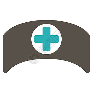 Cap医生章图标灰色护理人员卫生青色字形护士保健救护车医疗医师图片