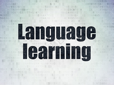 语言学校研究概念 数字纸张背景的语言学习;关于数字纸张背景的背景