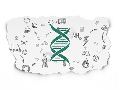 科学概念 书面文件背景上的DNA箭头实验室药店螺旋创新知识药品方案图表化学图片