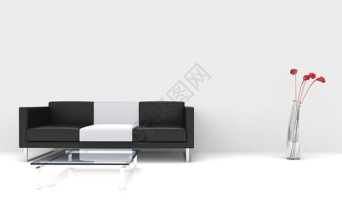 现代白色客厅长椅玻璃桌子沙发房间蓝色家具木地板休息室地面图片
