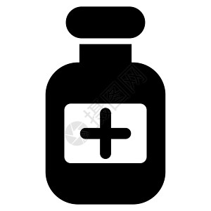 药瓶图标医疗黑色药品药物制药抗生素工具小瓶治疗瓶子图片