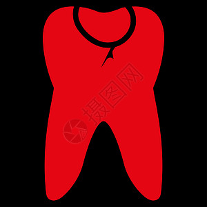 牙齿笼图图标字形搪瓷牙疼红色口服客户医疗牙科药品感染图片