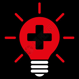 医疗灯图标药品保健创新电气黑色字形帮助医生灯泡暗示图片