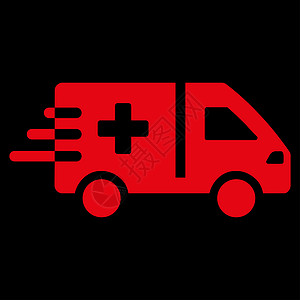 紧急汽车图标黑色背景红色字形服务救护车急救车帮助医院药店图片