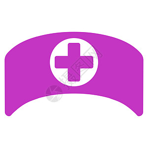 Cap医生章图标保健护理人员医疗健康字形卫生帽子救护车护士紫色图片