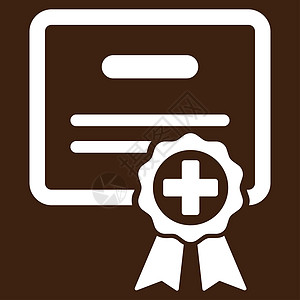 医疗证书图标棕色陈述保修凭据标签教育执照医生勋章报告图片