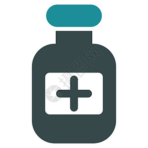 药瓶图标药店蓝色药物小瓶饮料抗生素处方玻璃制药瓶子图片