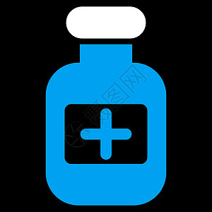 药瓶图标剂量抗生素黑色白色蓝色制药字形医疗饮料工具图片