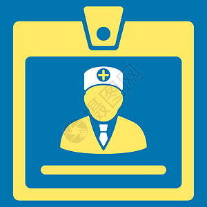 医生徽章图标护理人员帐户急救员卡片字形文凭法律黄色医师用户图片