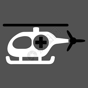 医疗直升机图标运输黑与白直升飞机情况飞机医生速度医院背景灰色图片