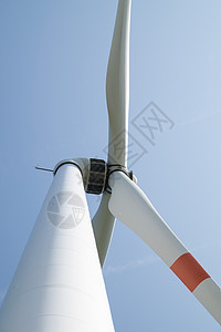 单一风力涡轮机农村发电机力量天空蓝色活力环境旋转创新资源图片