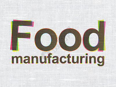 工业概念 以织物质料背景为基础的食品制造图片