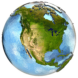 地球上的北美宽慰行星插图全球边框浮雕世界国家海洋地形图片