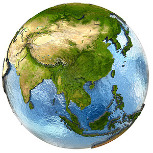 东南亚和地球行星全球地形国家浮雕大洲宽慰边框海洋插图图片