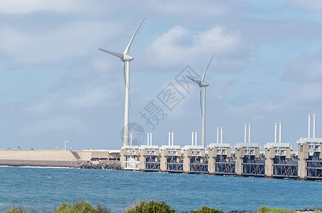 海上风力涡轮机力量风能生态空气涡轮发电机厂房生产活力天空图片