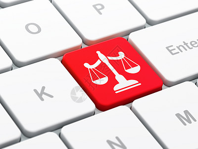 计算机键盘背景上的法律概念尺度保险测量律师知识分子权利执法电脑法典按钮刑事图片