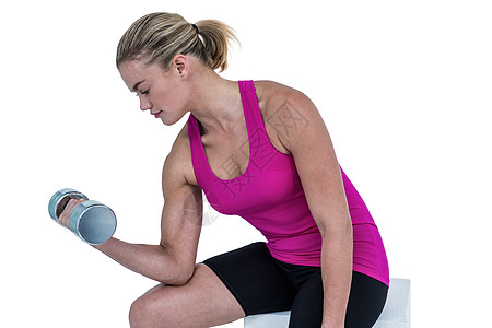 肌肉妇女用哑铃进行锻炼女士健身身体健身房体质新闻运动员器材女性举重图片