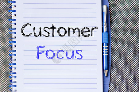 客户焦点写在笔记本上观众插图动机顾客战略团体质量营销教育商业图片