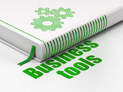 商业概念  白色背景的商业工具  一书车轮交易成功公司学习桌子知识营销项目战略图片