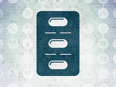 医学概念 数字纸张背景的药片浸泡器代码保健生活流感方案药店技术蓝色医生药品图片