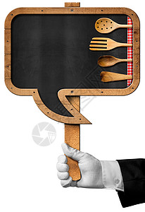 厨师推荐  空黑板手套餐厅厨房招牌桌布话框食谱菜单午餐勺子图片
