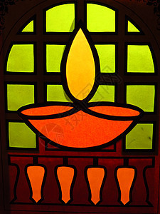 传统Diwali灯泡设计背景图片