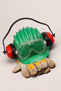 安全衣服黄色危险工具警告头盔工业耳套工人生活图片